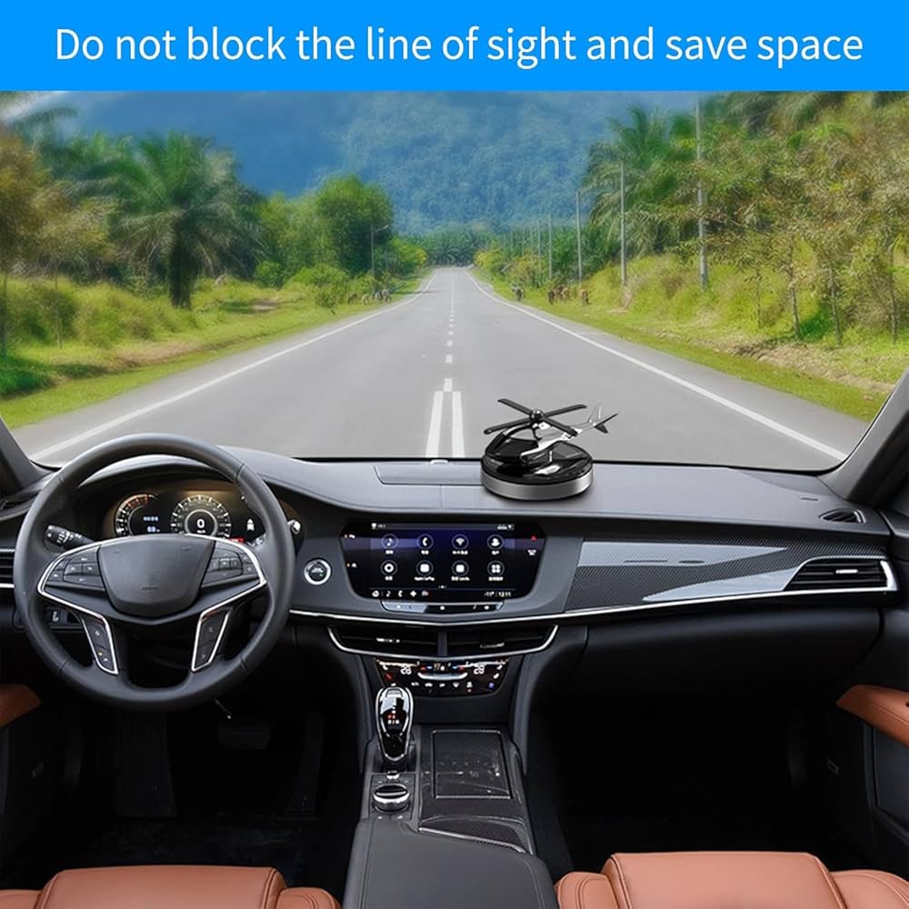 Solar Helicopter Air Freshener - Rotating Car Aroma Diffuser