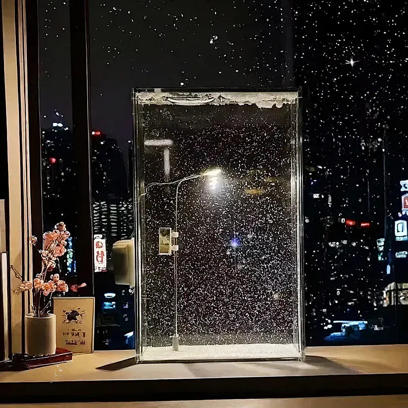 Snowfall Lamp, Street Light Snow Globe, Handmade DIY Snow Scenery Night Light
