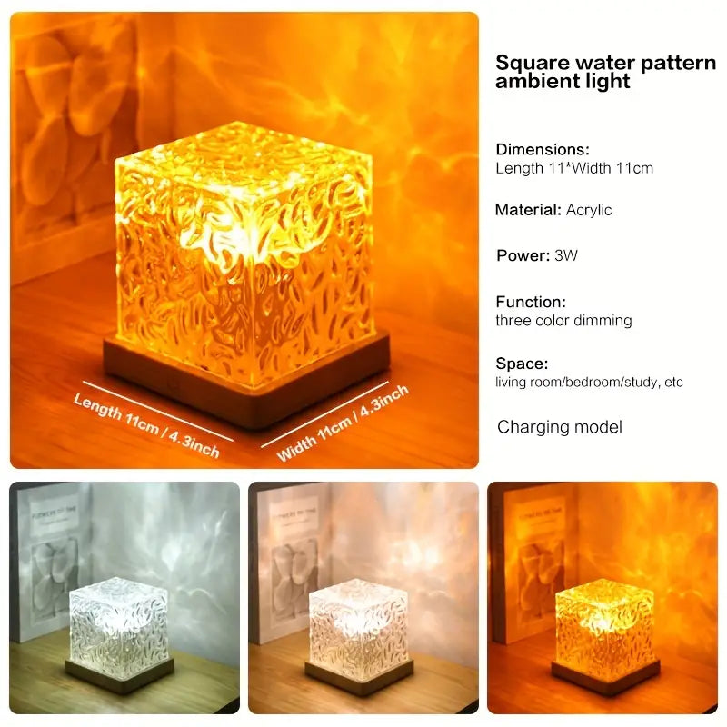 Enzaro Crystal Lamp 🔮 with Dynamic Water Ripple Effect