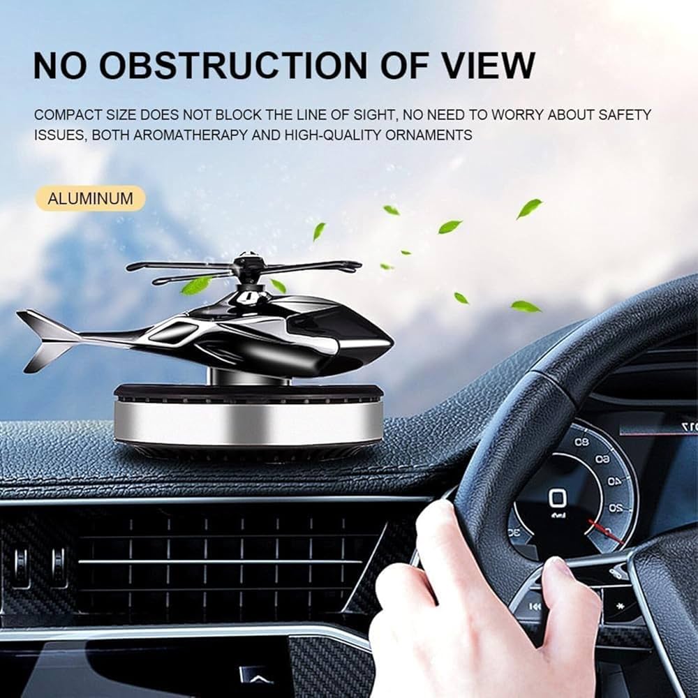 Solar Helicopter Air Freshener - Rotating Car Aroma Diffuser