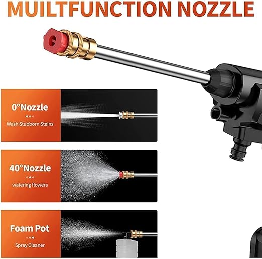 Portable High-Pressure Washer Gun for Car & Bike