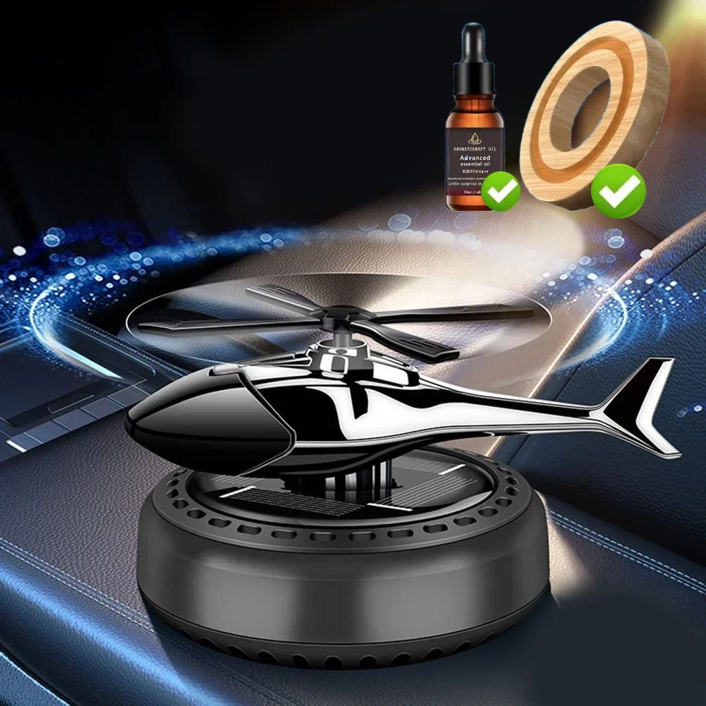 Solar Helicopter Air Freshener - Rotating Car Aroma Diffuser