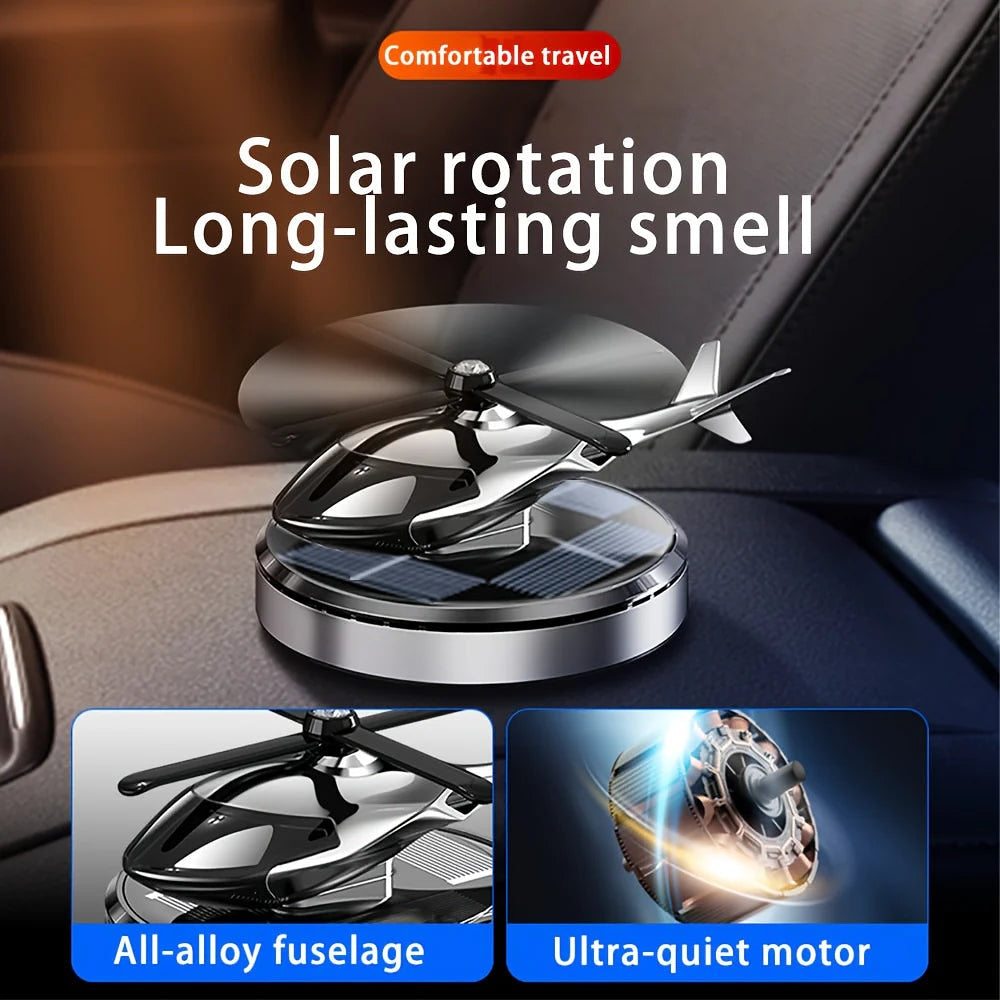 Solar Helicopter Air Freshener - Rotating Car Aroma Diffuser