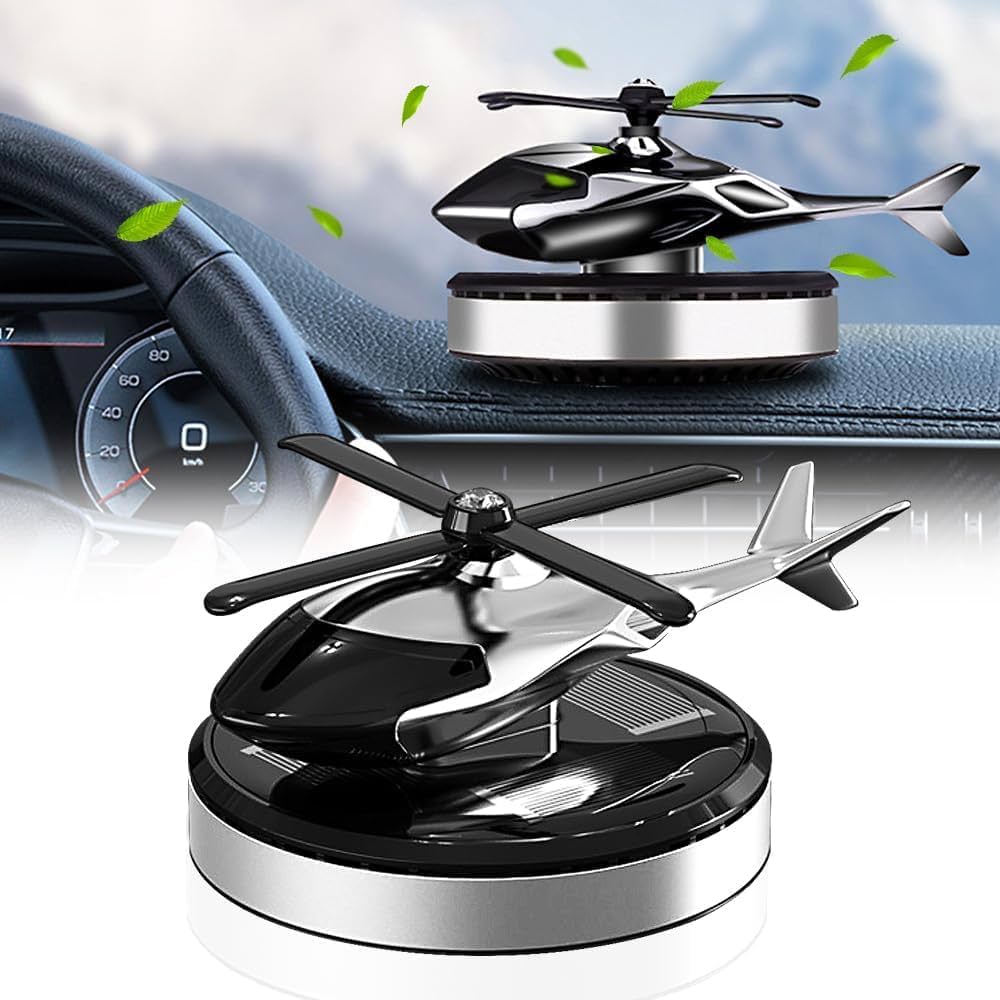 Solar Helicopter Air Freshener - Rotating Car Aroma Diffuser